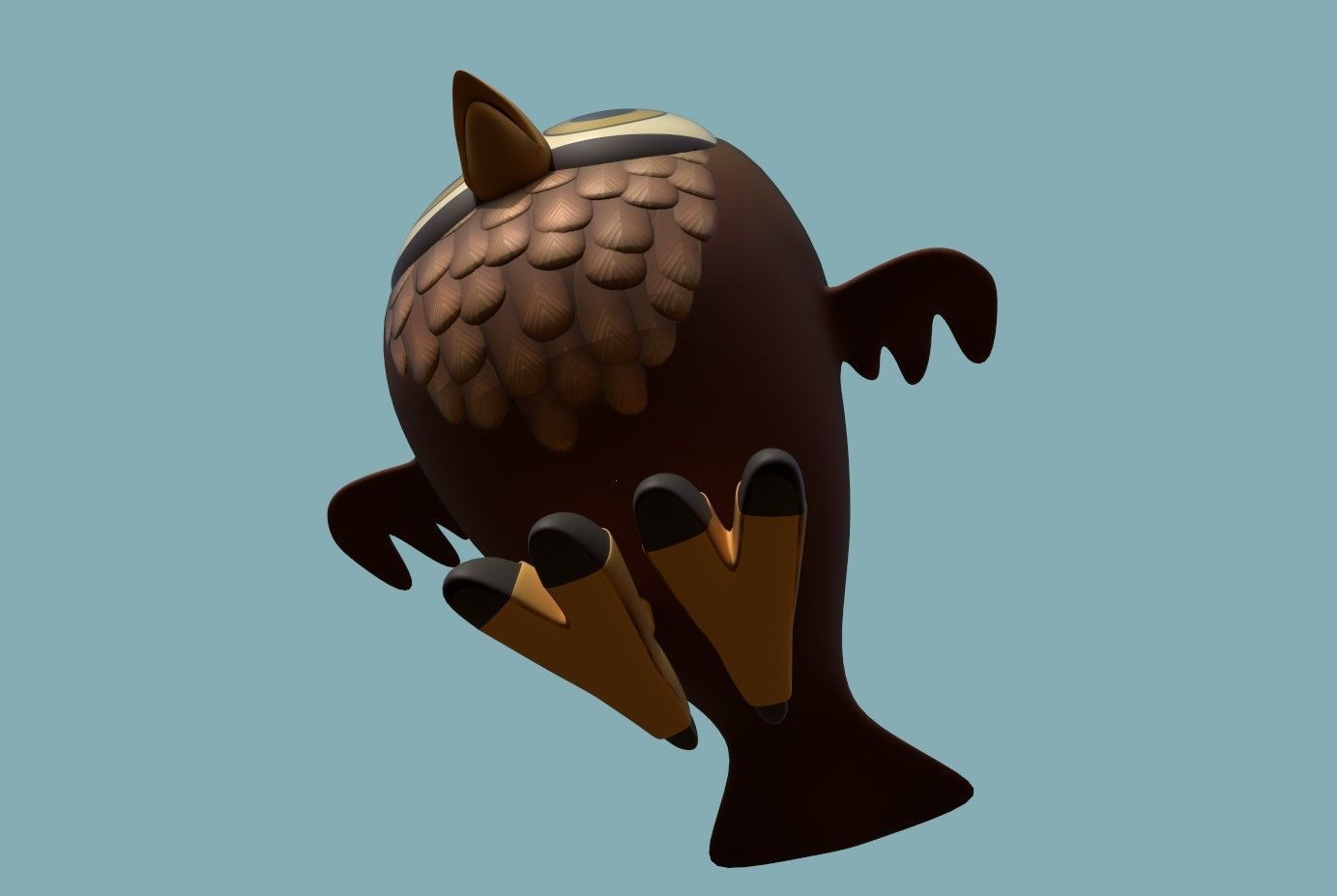 Little Owl Low-poly 3D model_21