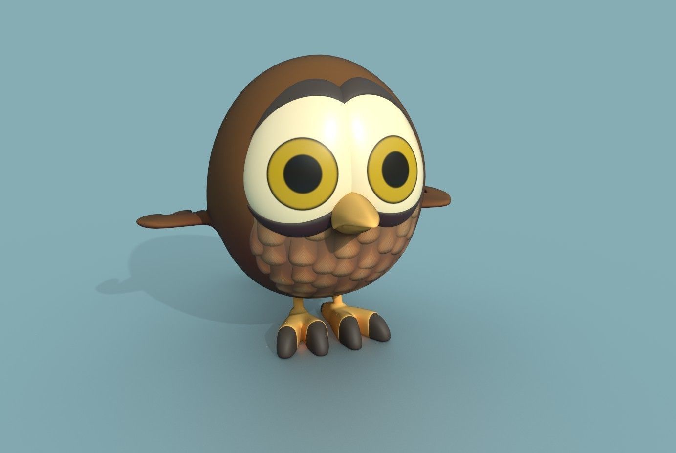 Little Owl Low-poly 3D model_11