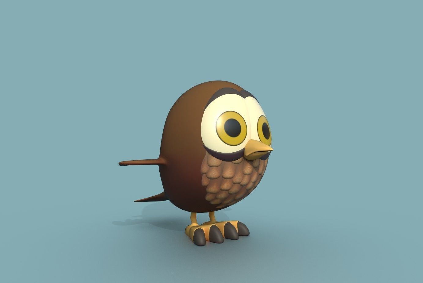 Little Owl Low-poly 3D model_2