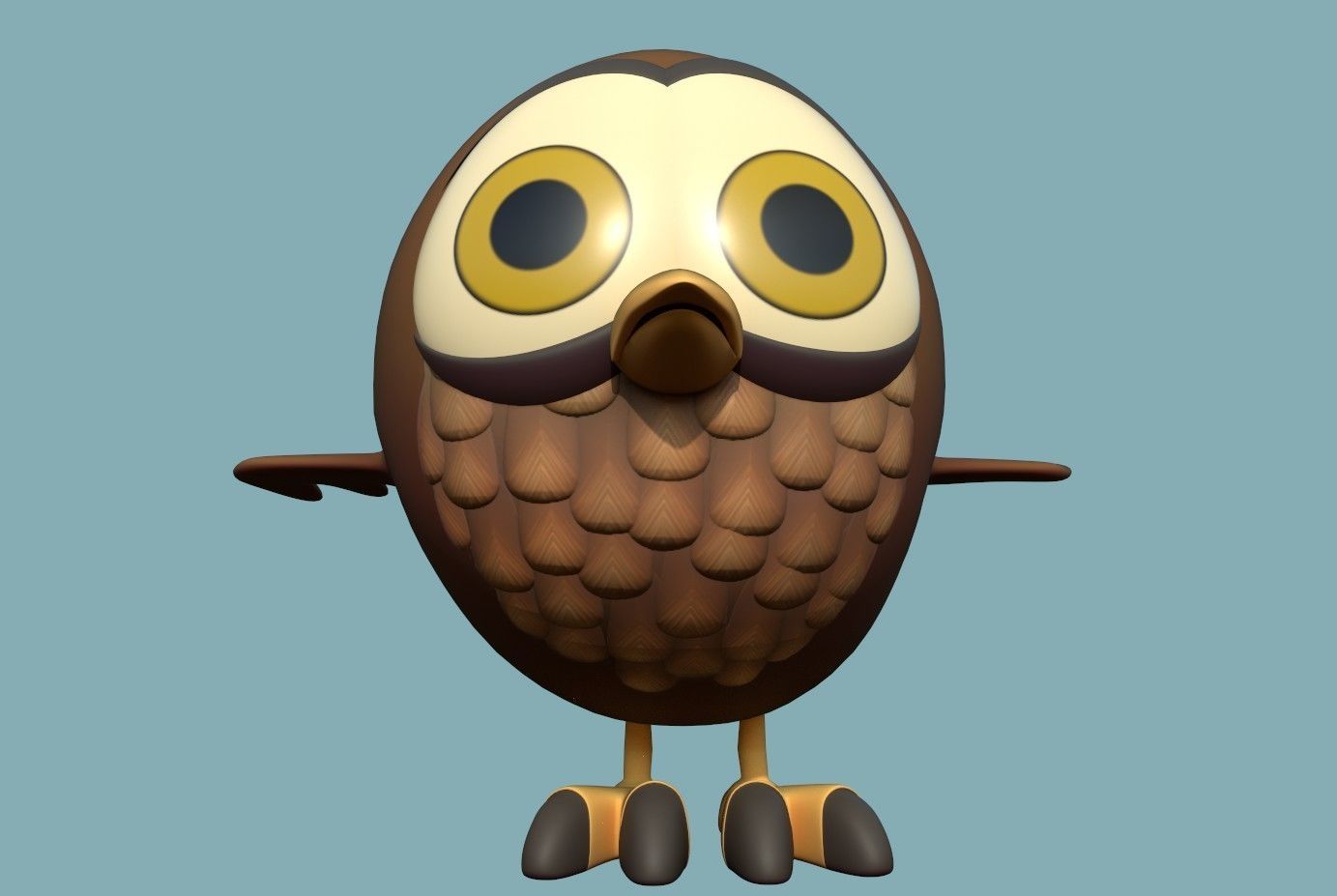 Little Owl Low-poly 3D model_19