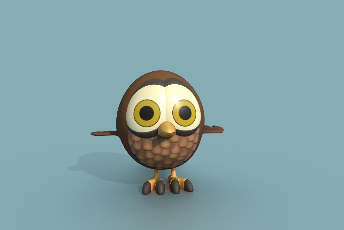 Little Owl Low-poly 3D model_1