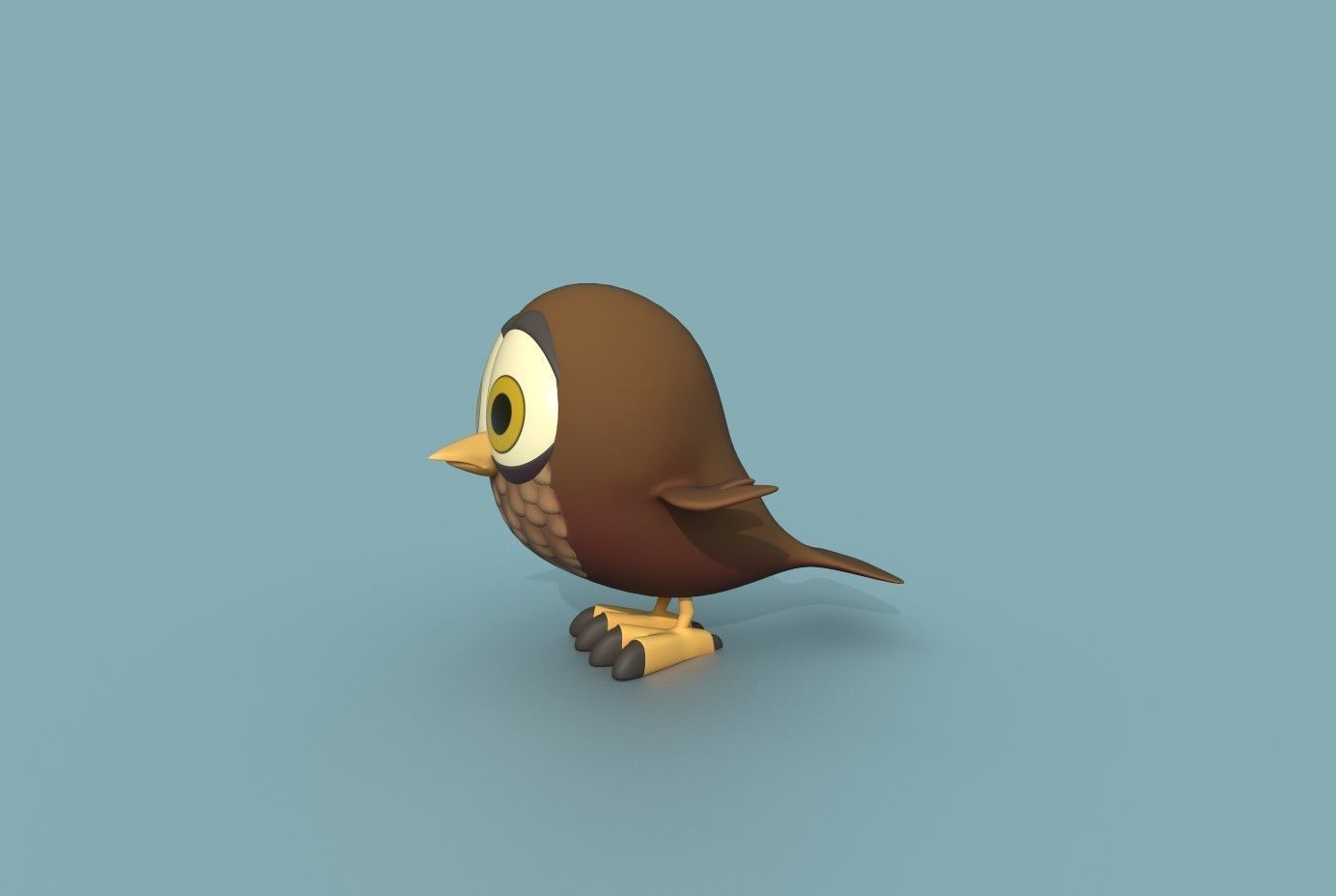 Little Owl Low-poly 3D model_14