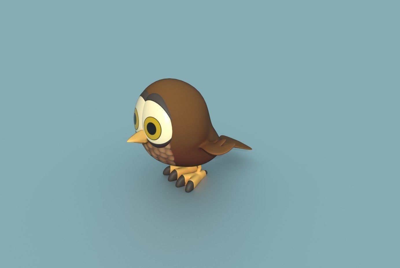 Little Owl Low-poly 3D model_13