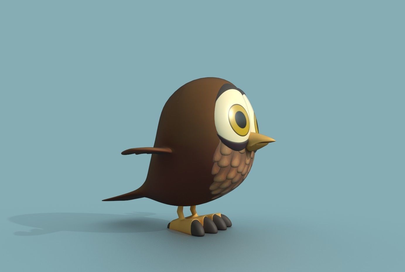Little Owl Low-poly 3D model_4