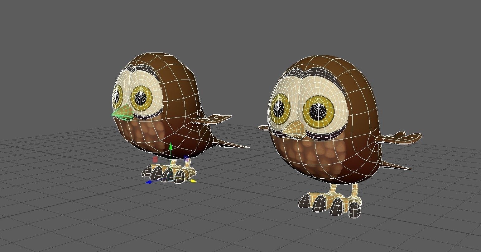 Little Owl Low-poly 3D model_9