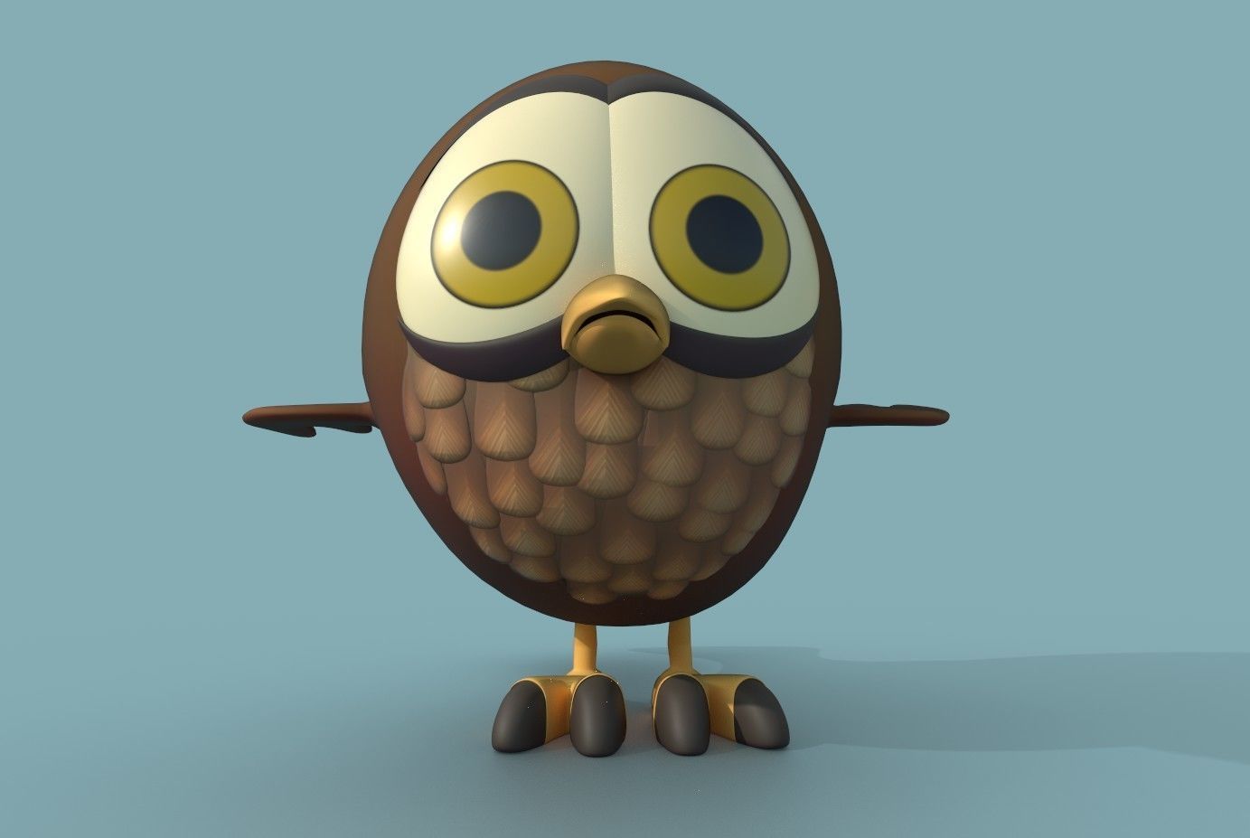 Little Owl Low-poly 3D model_3