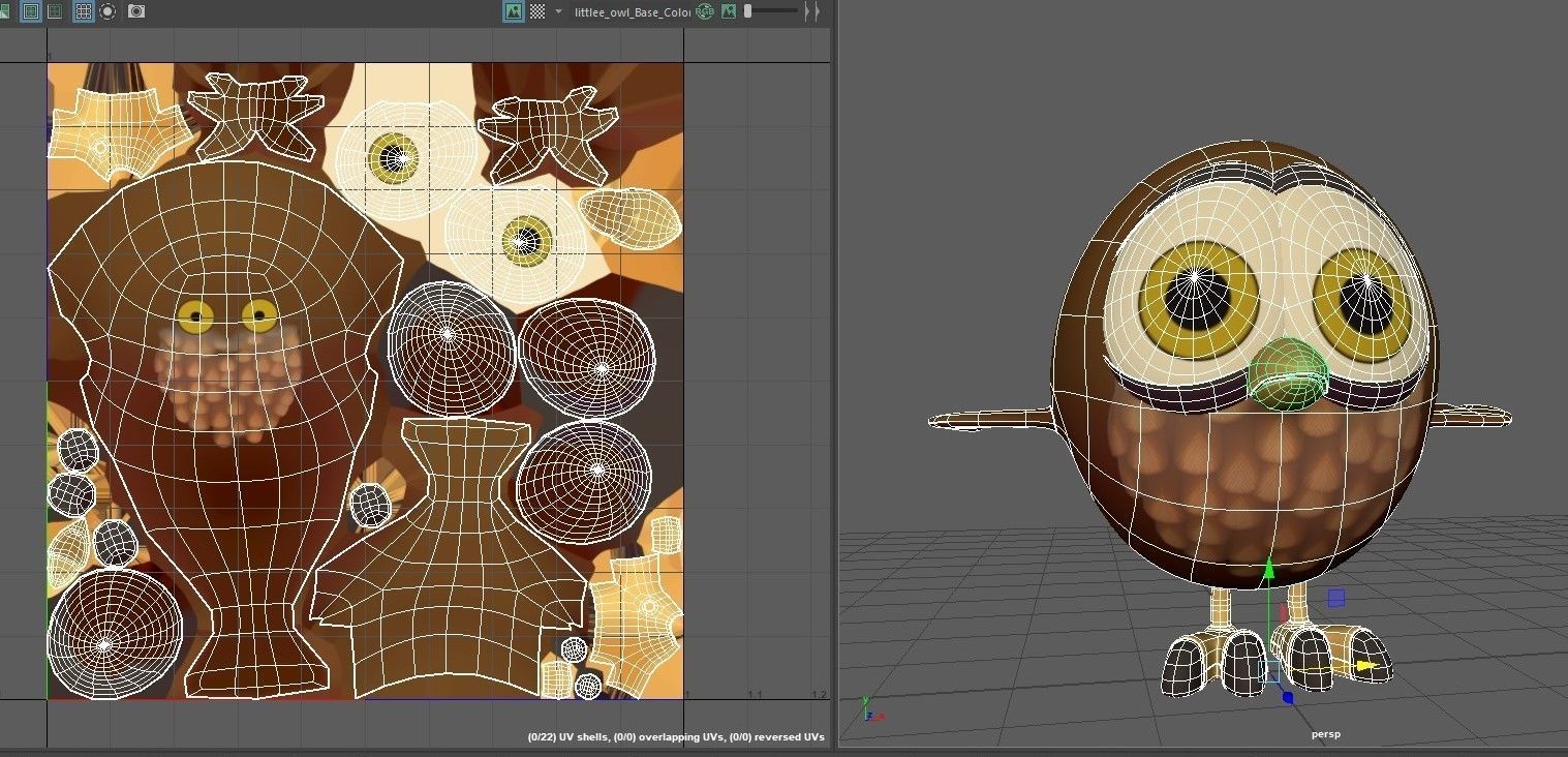 Little Owl Low-poly 3D model_8