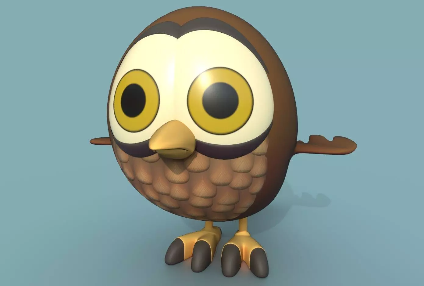 Little Owl Low-poly 3D model_0