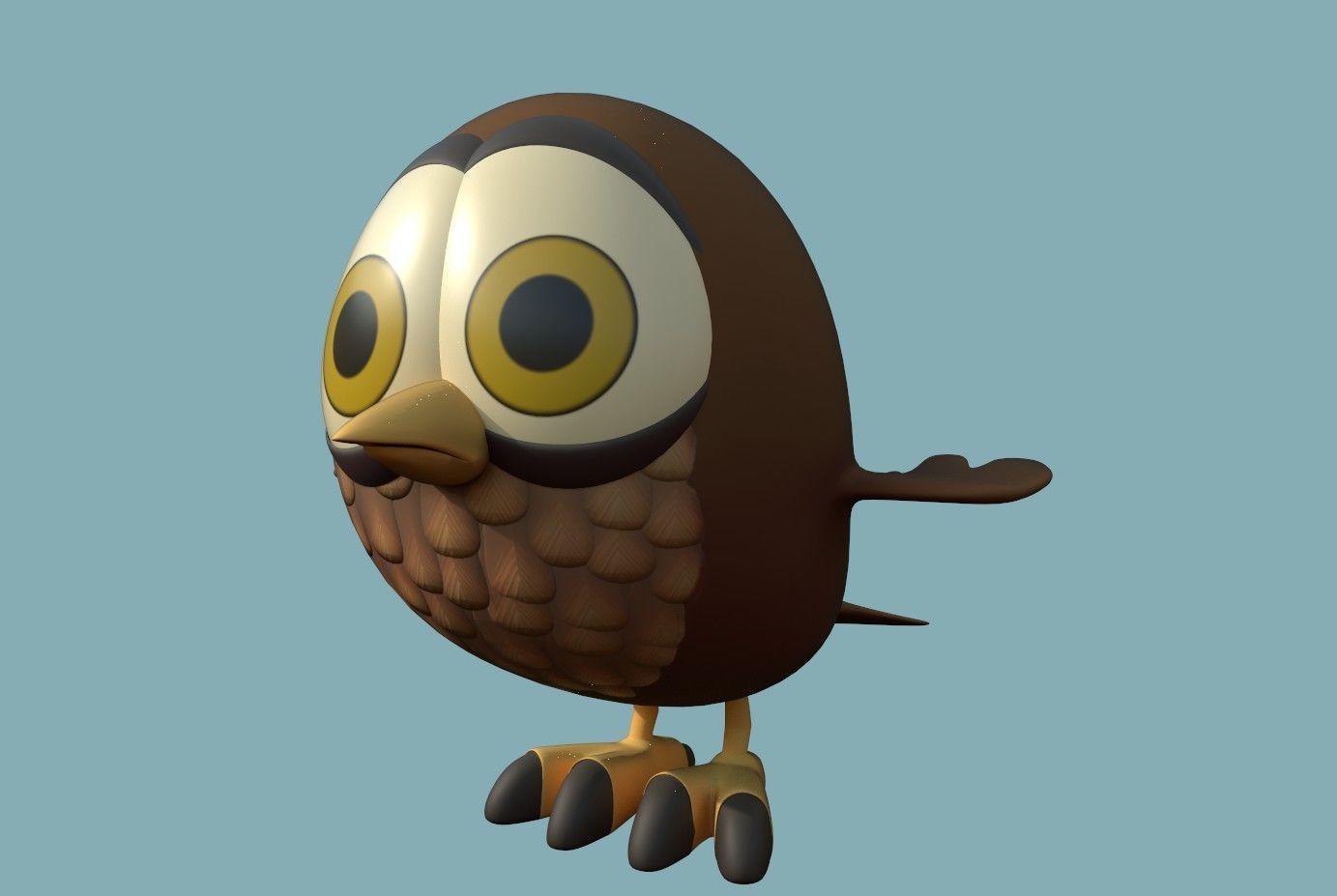 Little Owl Low-poly 3D model_20