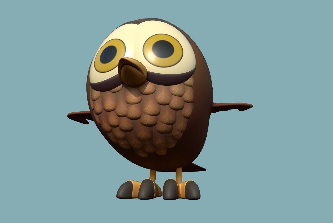 Little Owl Low-poly 3D model_22