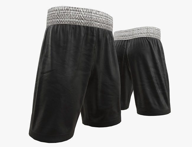 Black boxing shorts Low-poly 3D model