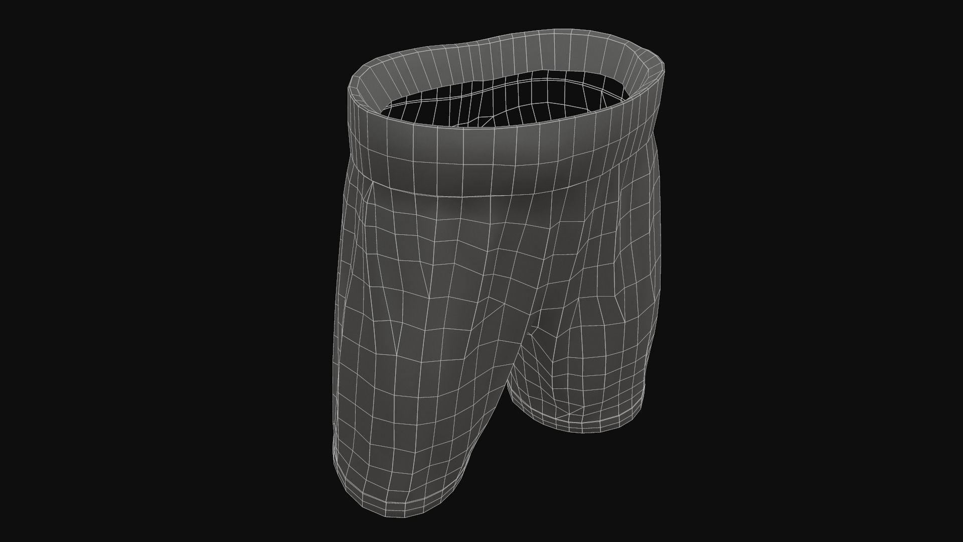 Black boxing shorts Low-poly 3D model_21