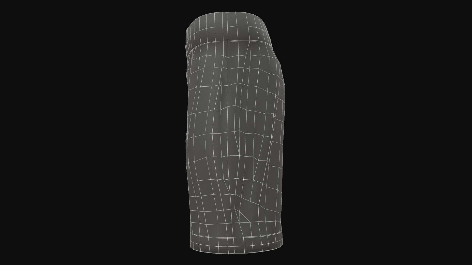 Black boxing shorts Low-poly 3D model_18
