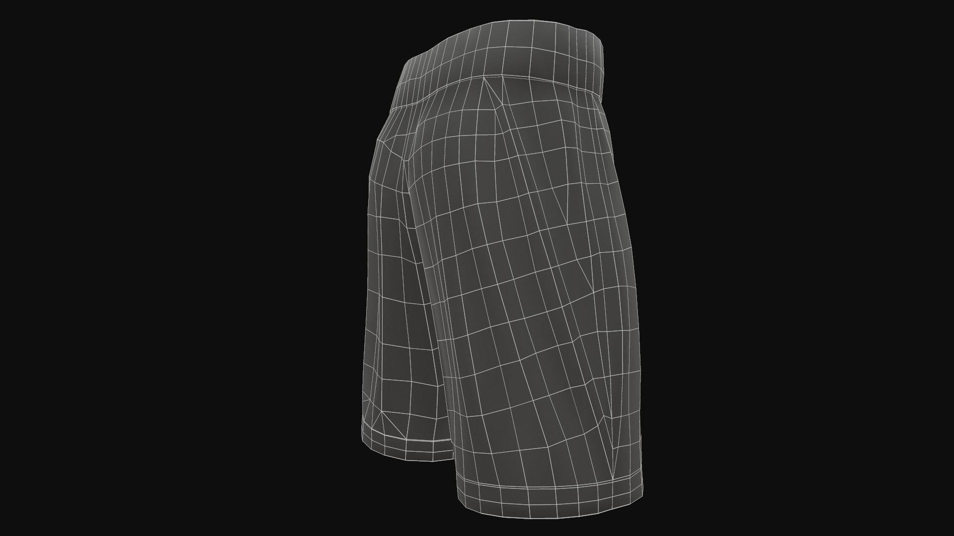 Black boxing shorts Low-poly 3D model_20