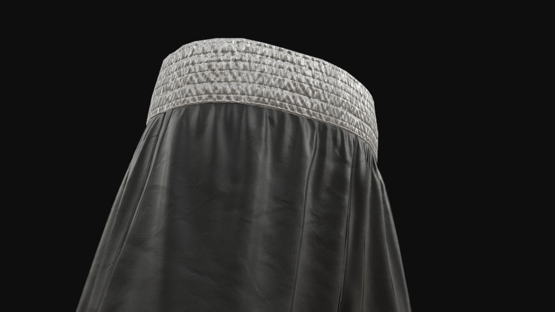 Black boxing shorts Low-poly 3D model_7