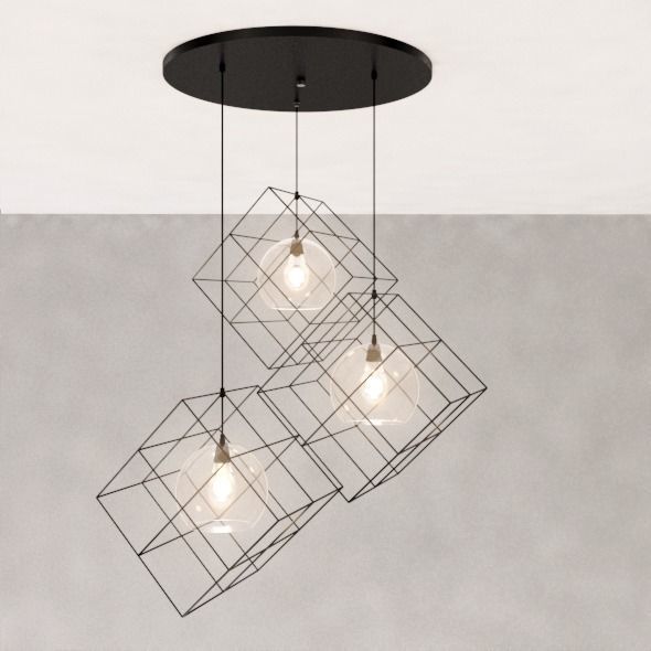 Diamond ceiling lamp 3D model_27