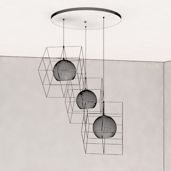 Diamond ceiling lamp 3D model_13