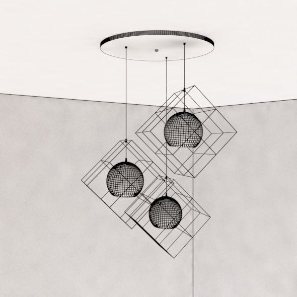 Diamond ceiling lamp 3D model_19