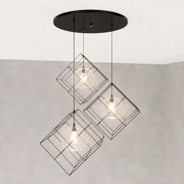 Diamond ceiling lamp 3D model_30