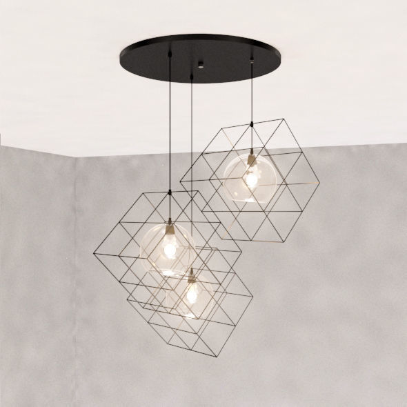Diamond ceiling lamp 3D model_1