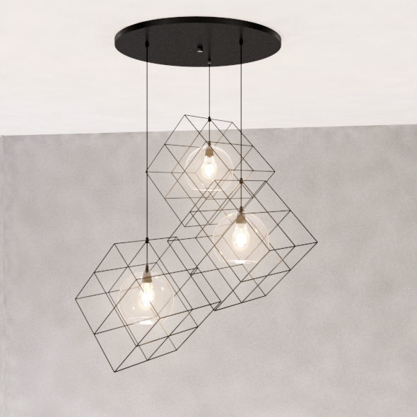 Diamond ceiling lamp 3D model_24