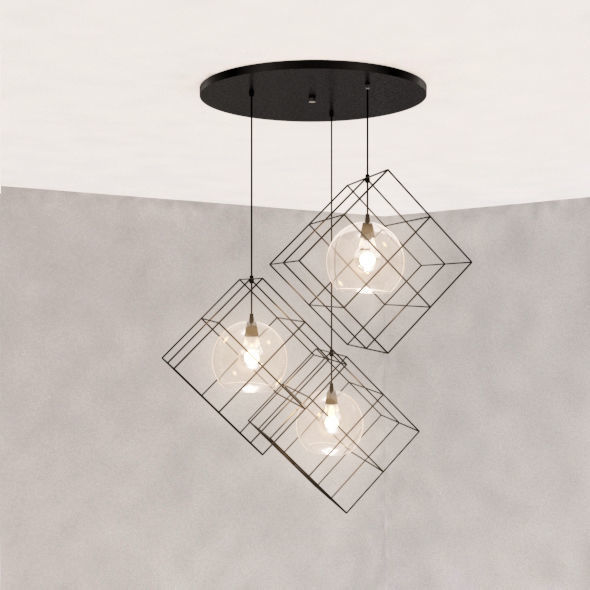 Diamond ceiling lamp 3D model_5