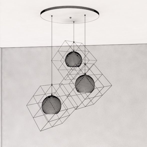 Diamond ceiling lamp 3D model_31