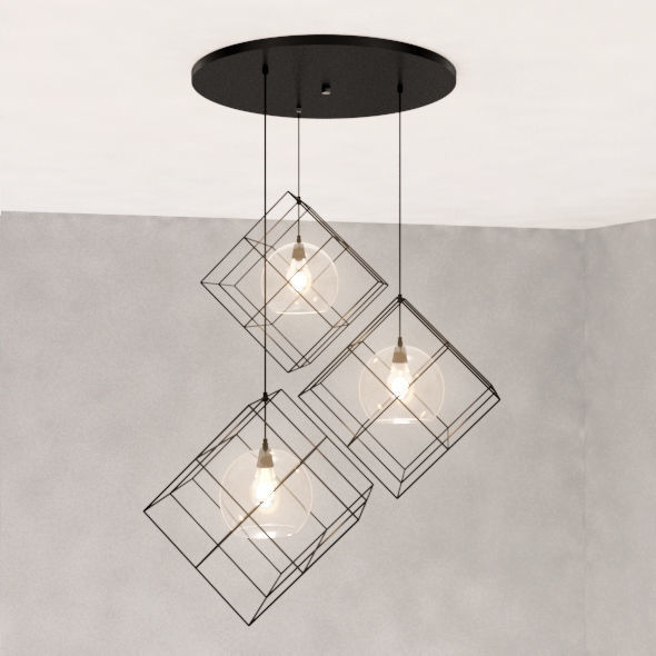 Diamond ceiling lamp 3D model_9