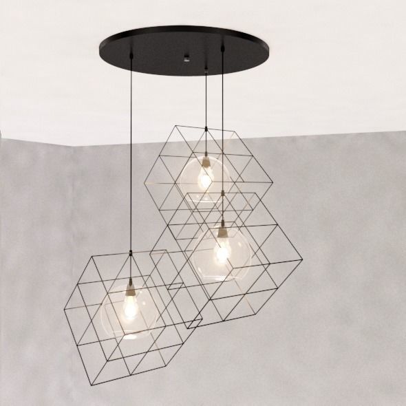 Diamond ceiling lamp 3D model_26