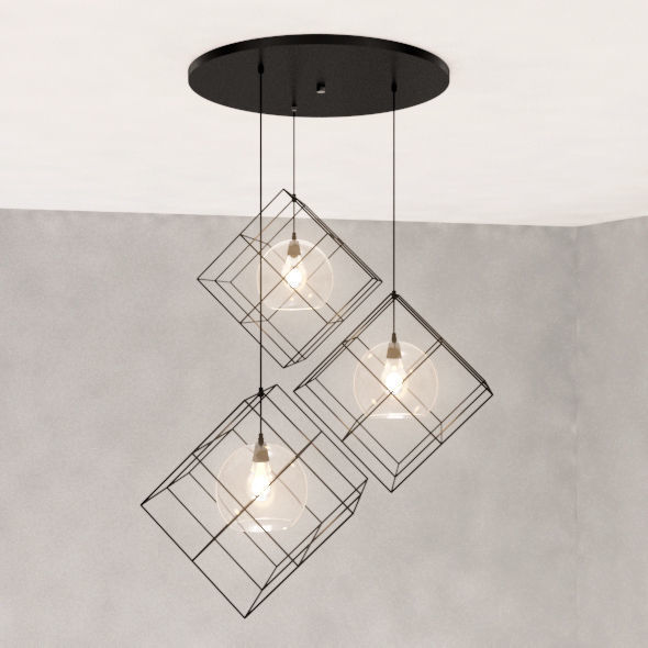 Diamond ceiling lamp 3D model_23