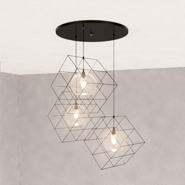 Diamond ceiling lamp 3D model_25