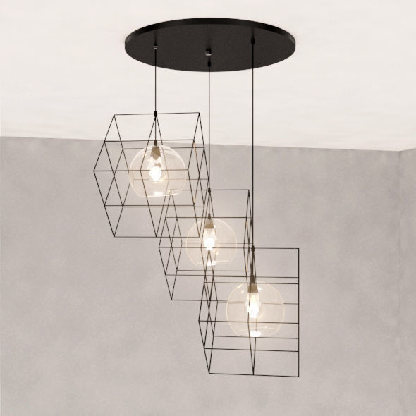 Diamond ceiling lamp 3D model_11