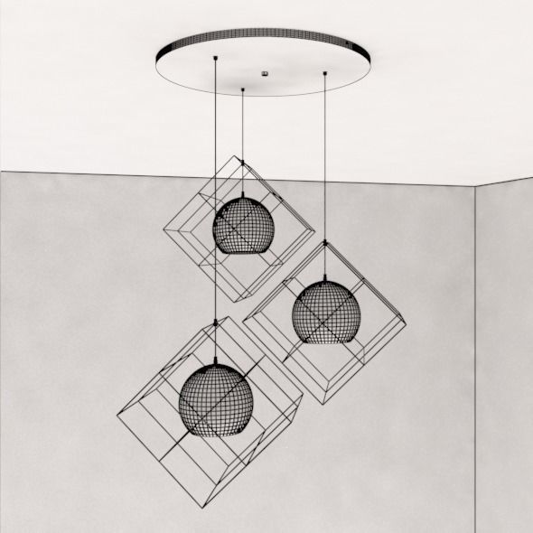 Diamond ceiling lamp 3D model_29