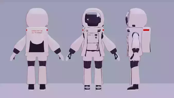 Astronaut Lowpoly 3D space suit for sims
