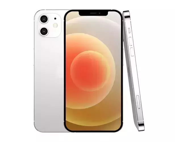 Apple iPhone 12 White Low-poly 3D model