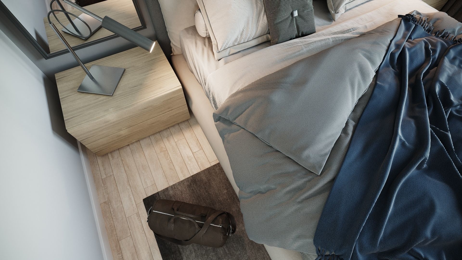 Simple Bedroom  Interior 4 3D model_4