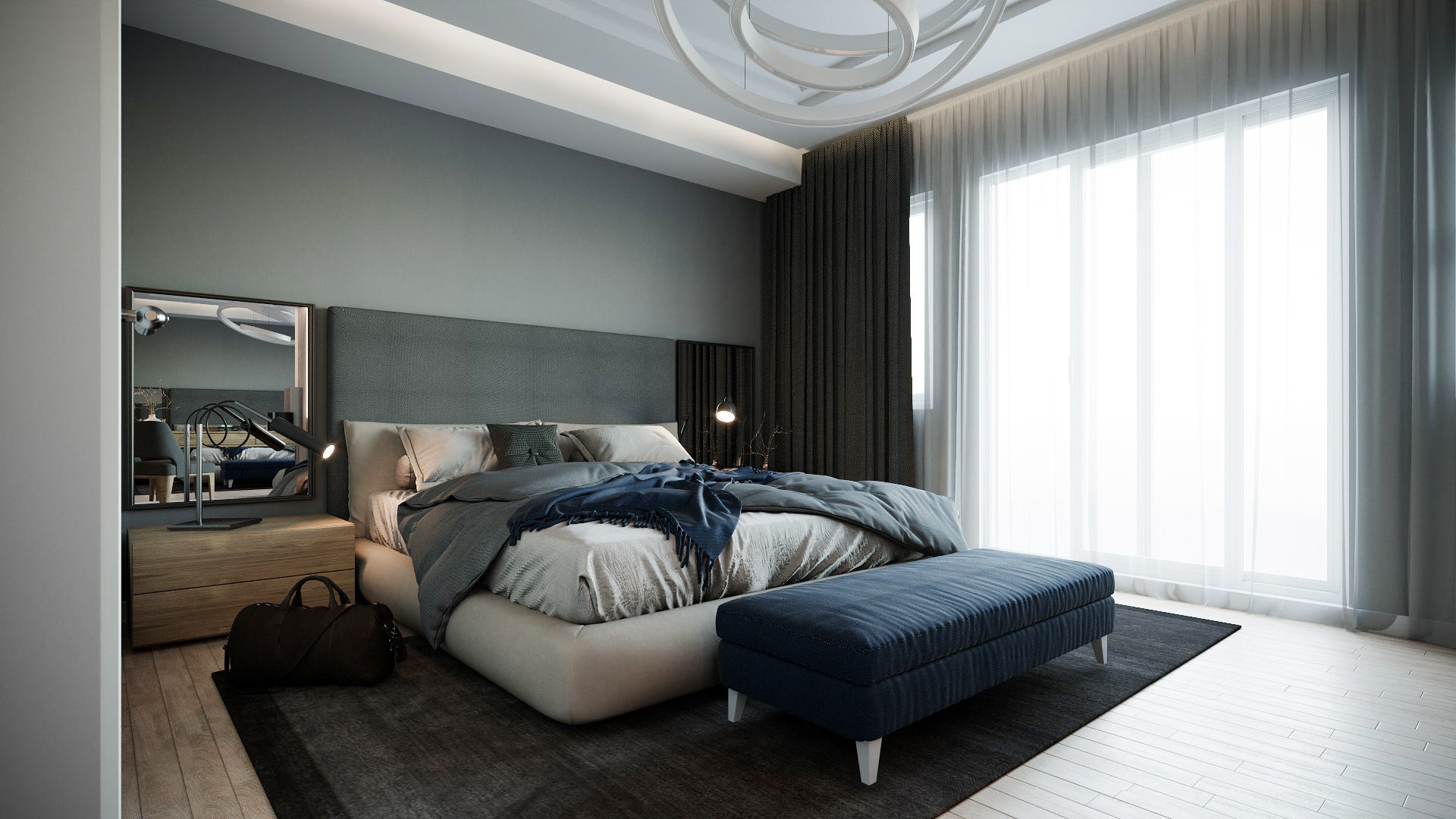 Simple Bedroom  Interior 4 3D model_3