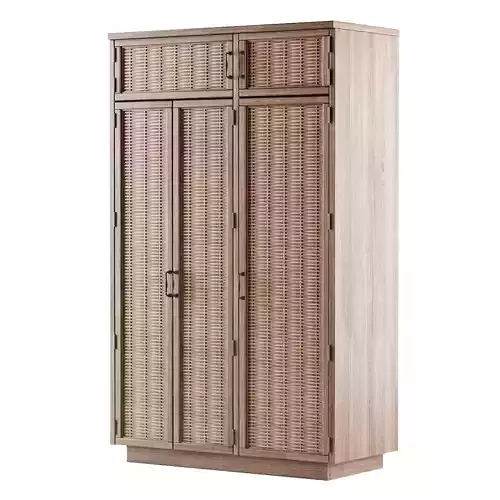 Wooden cupboard from rattan