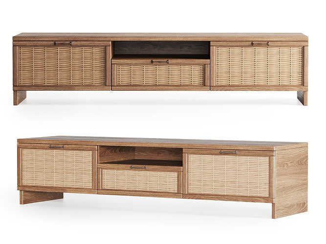 Wooden tv console 3D model