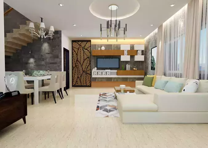 Interior living room  Scene 3D model