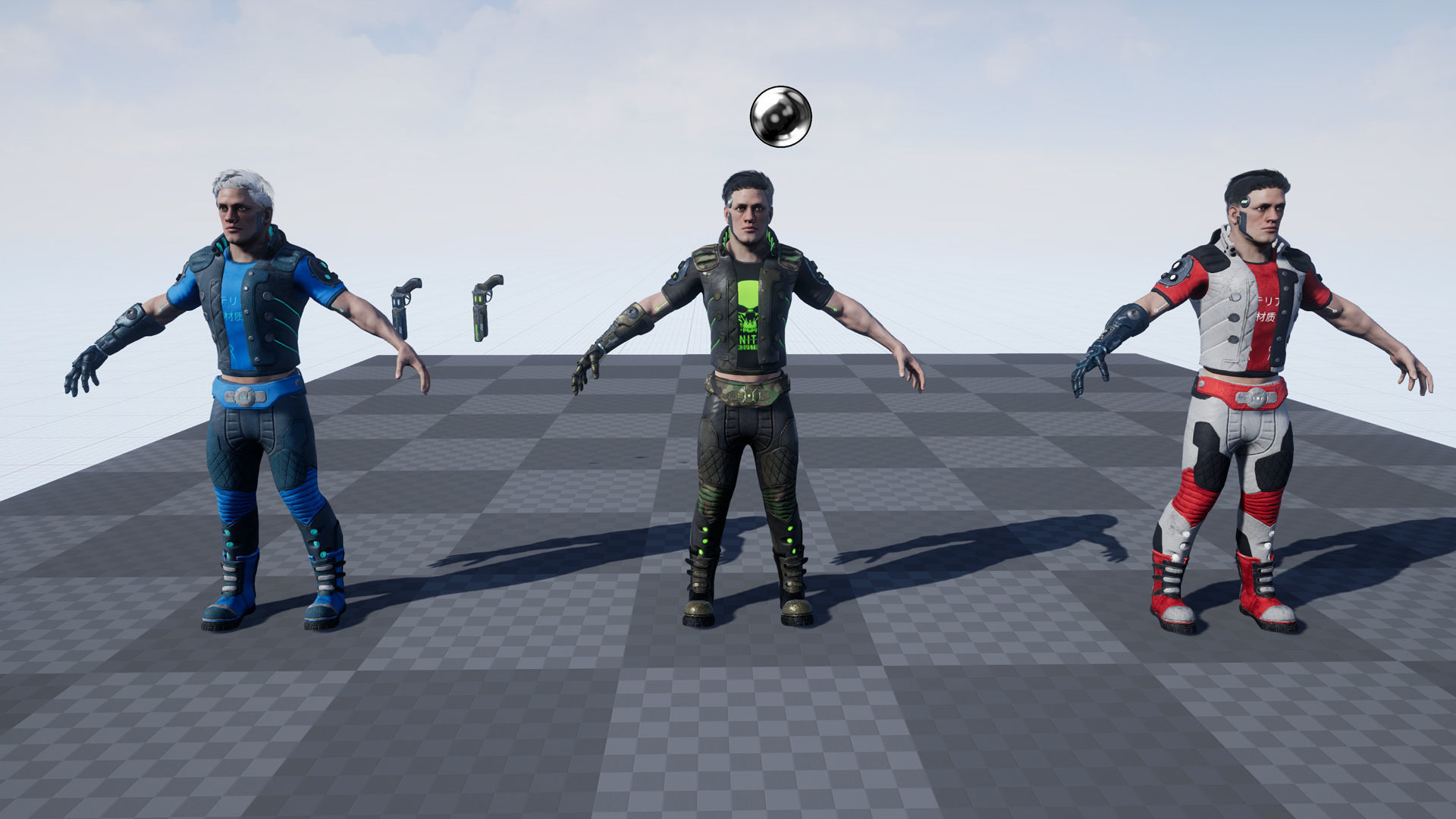 Cyberpunk man Low-poly 3D model_10