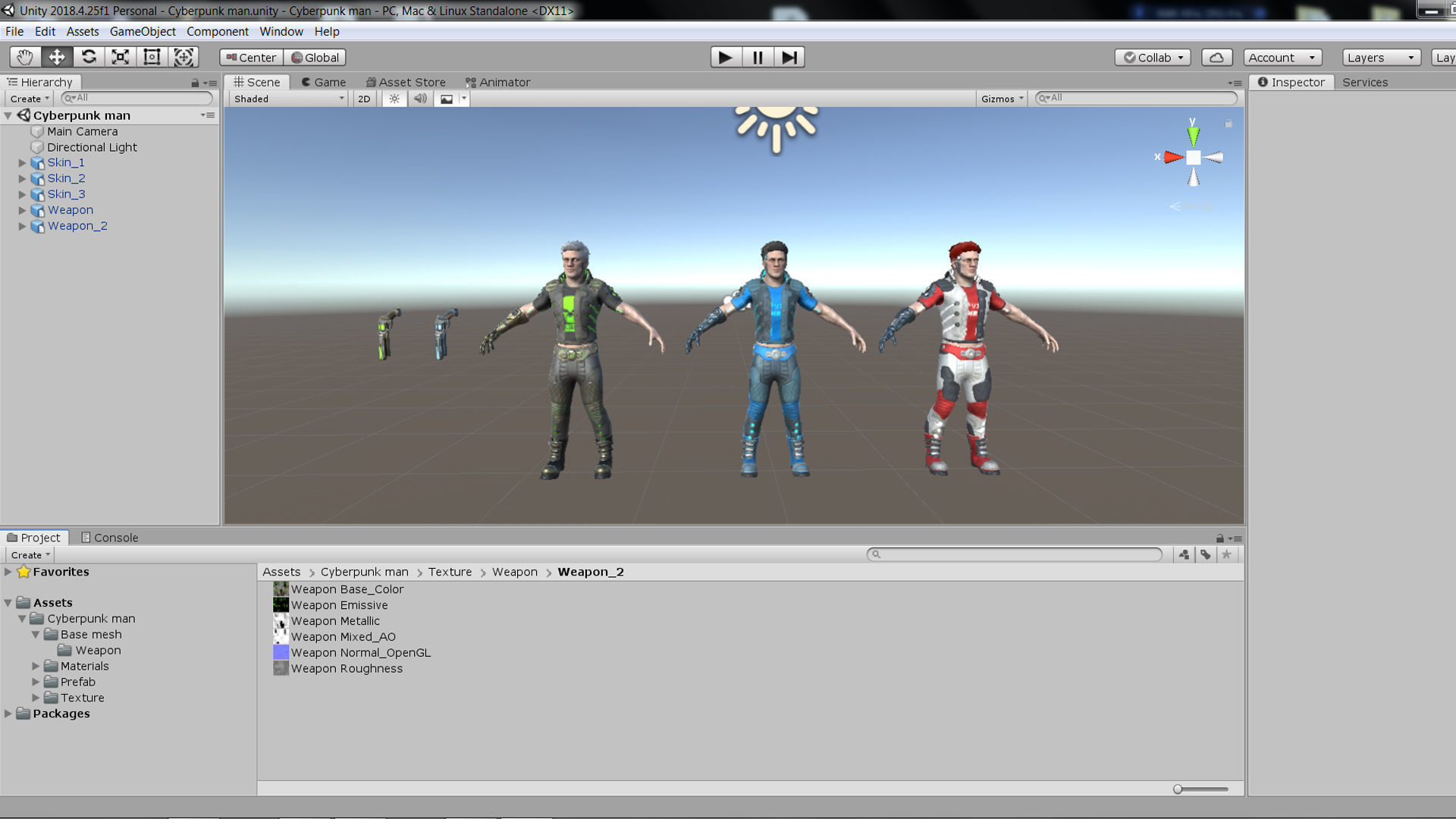 Cyberpunk man Low-poly 3D model_16