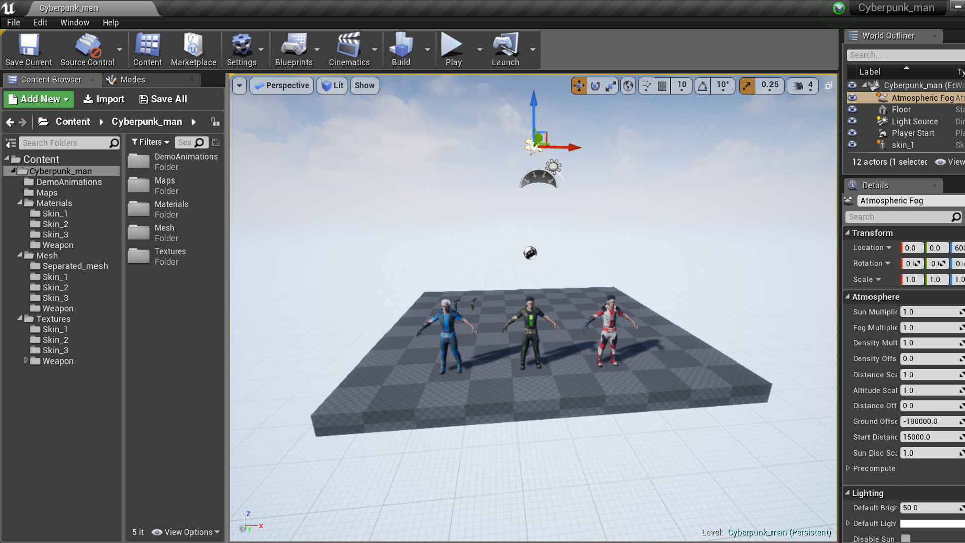 Cyberpunk man Low-poly 3D model_14