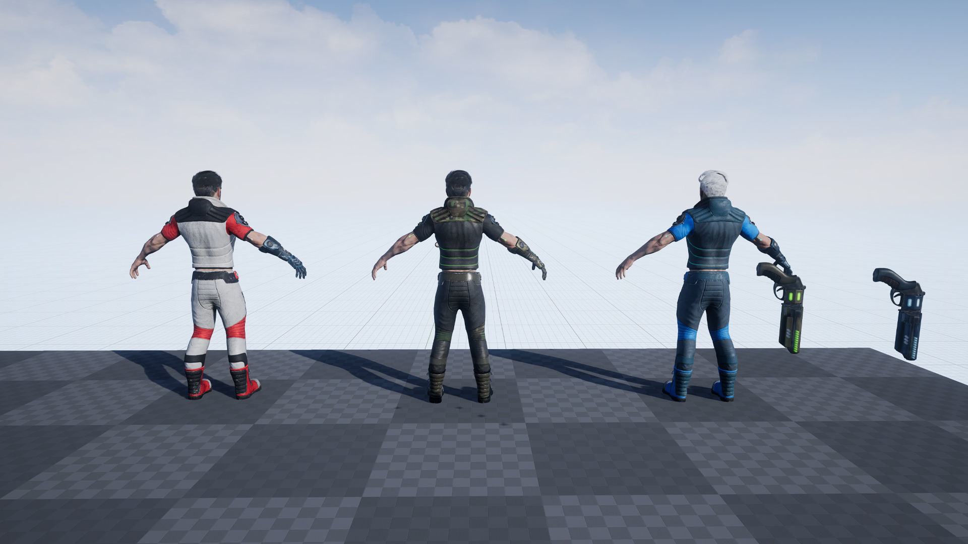 Cyberpunk man Low-poly 3D model_12