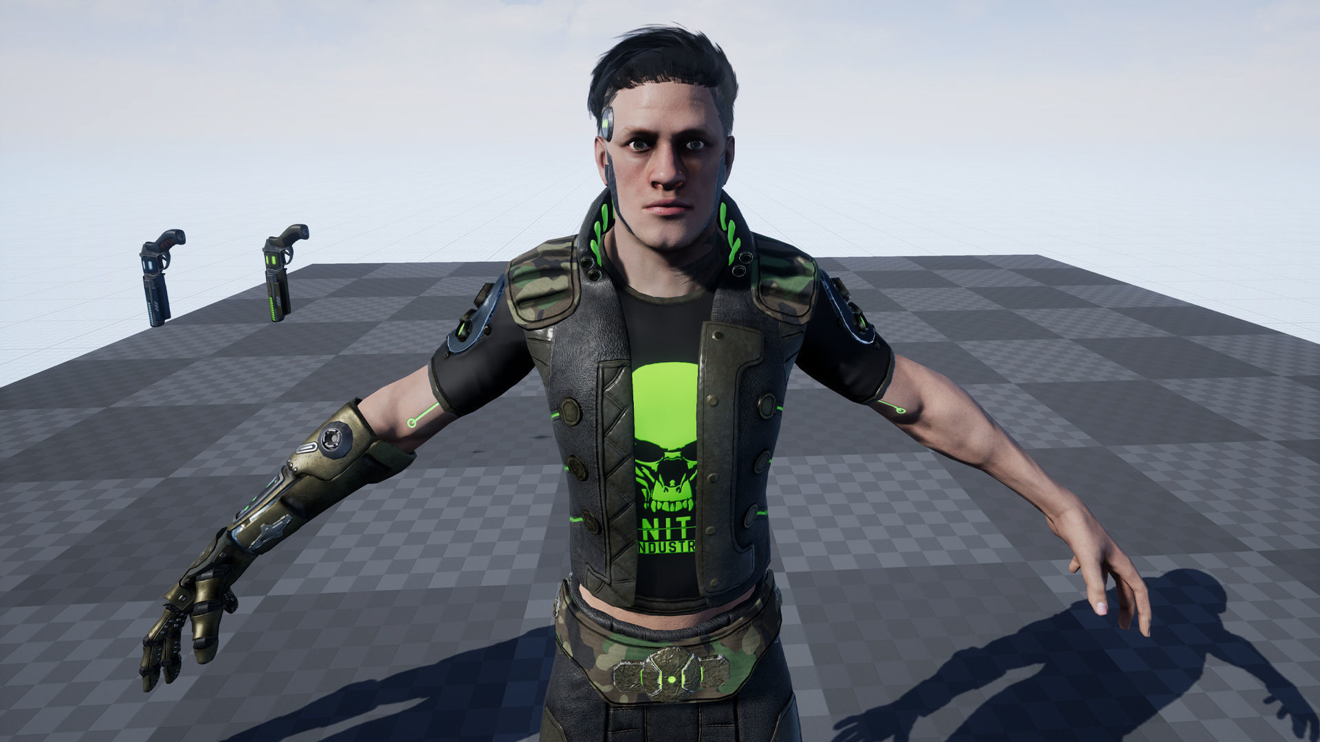 Cyberpunk man Low-poly 3D model_11