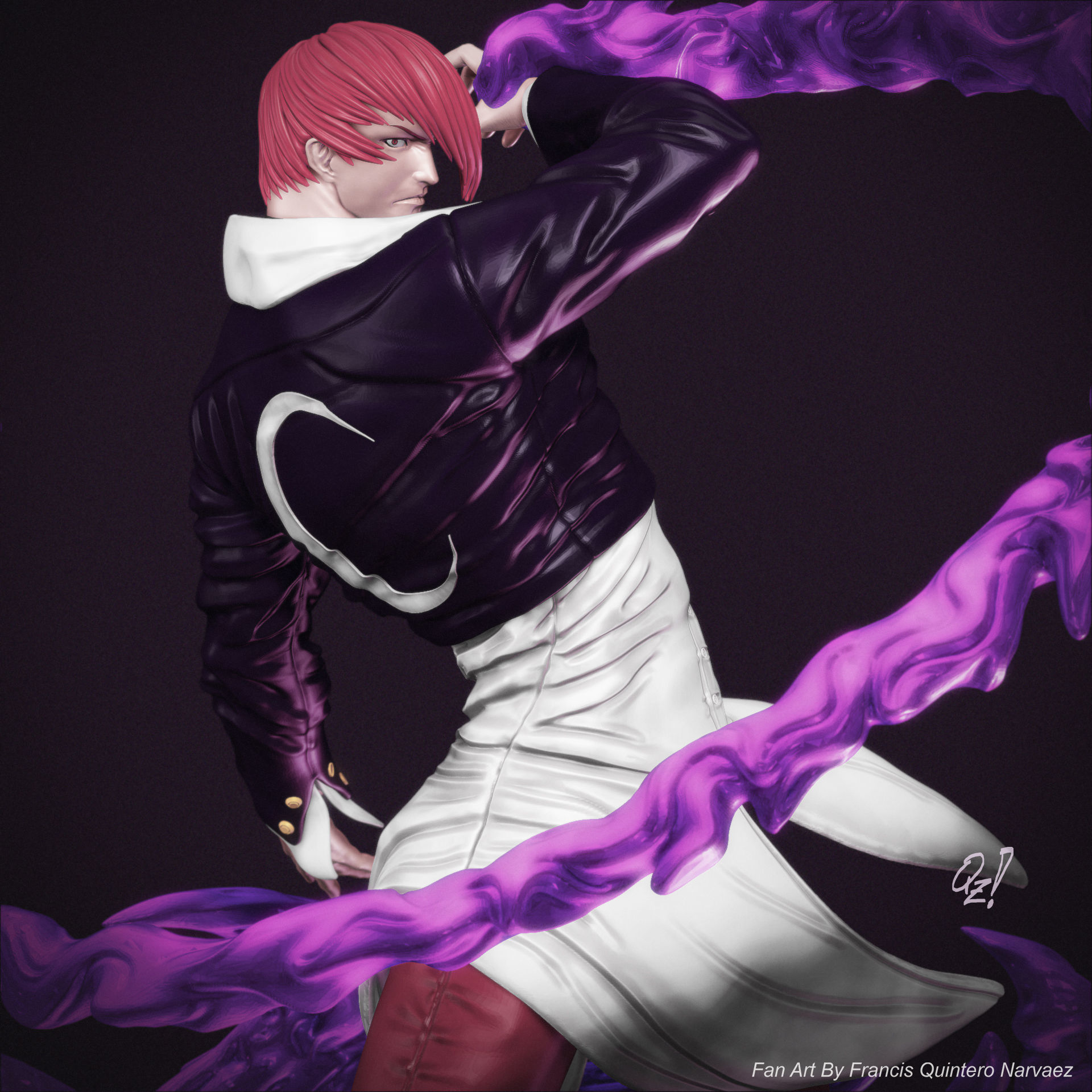 Iori yagami  KOF 3D print model_2