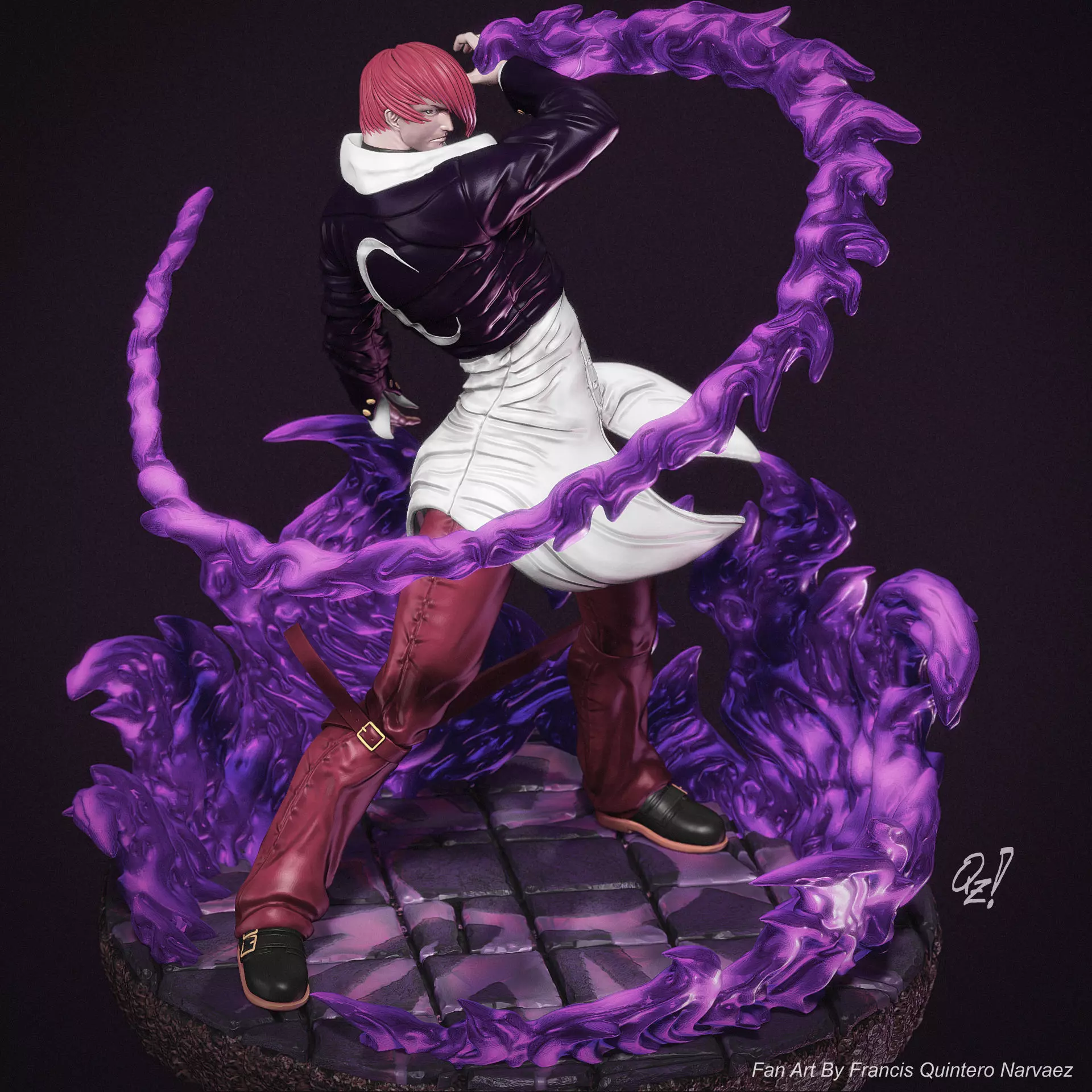 Iori yagami  KOF 3D print model_0