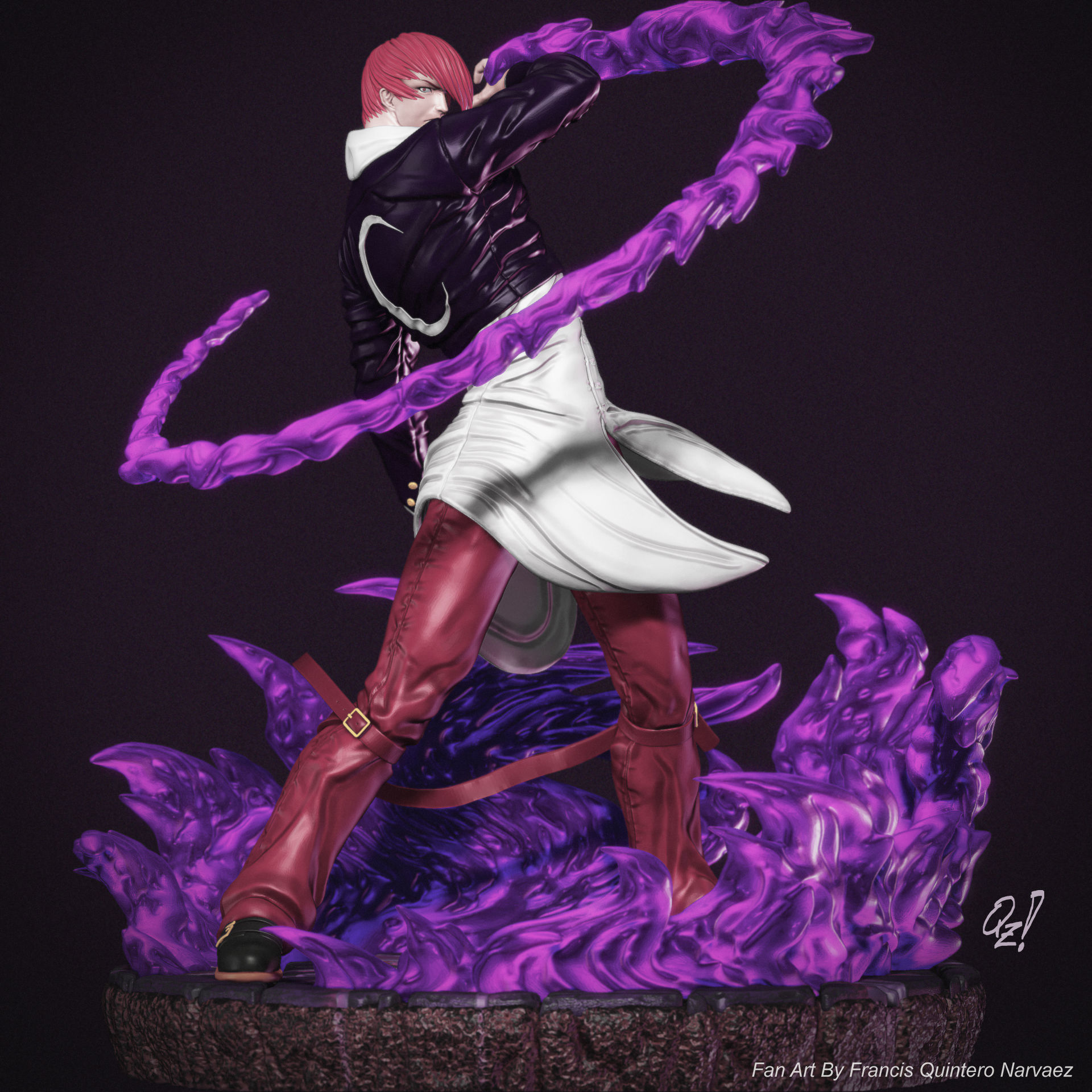 Iori yagami  KOF 3D print model_1