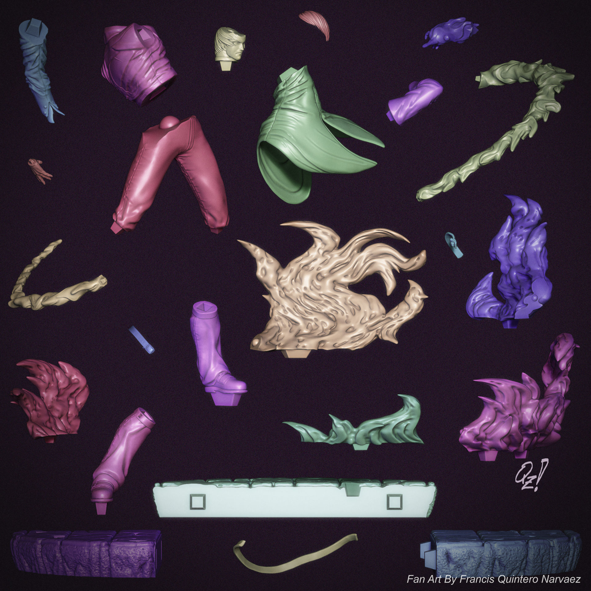 Iori yagami  KOF 3D print model_4