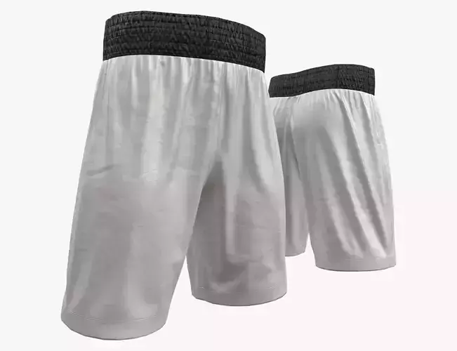White boxing shorts Low-poly 3D model